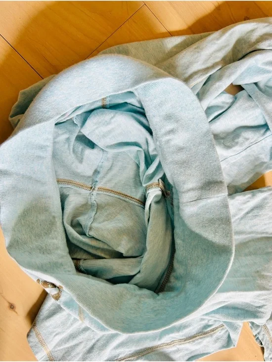 Y2K Aeropostale Lounge Set Fold Over Waist Pants & Baby Tee 100% Cotton Blue S - Picture 10 of 16